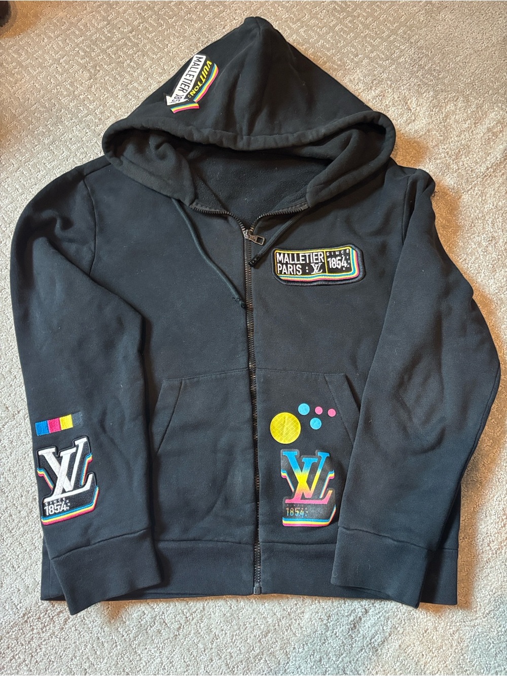 AUTH Louis Vuitton 2023 Jazz Multi Logo Zip Hoodie, Good Used Condition, M - Picture 3 of 15